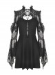Rock Princess Gothic Black Lace Sexy Shoulder Dress