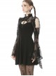 Rock Princess Gothic Black Lace Sexy Shoulder Dress