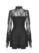 Rock Princess Gothic Black Lace Sexy Shoulder Dress