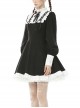 Alternative Rebel Doll Black White Gothic Lolita Long Sleeve Dress