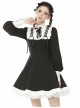 Alternative Rebel Doll Black White Gothic Lolita Long Sleeve Dress