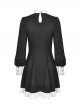 Alternative Rebel Doll Black White Gothic Lolita Long Sleeve Dress