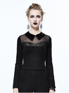 Black Gothic Vintage Women' Short Shirt