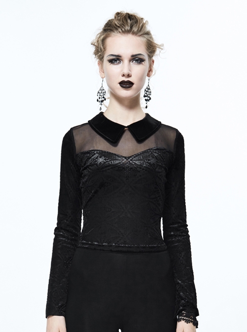 Black Gothic Vintage Women' Short Shirt
