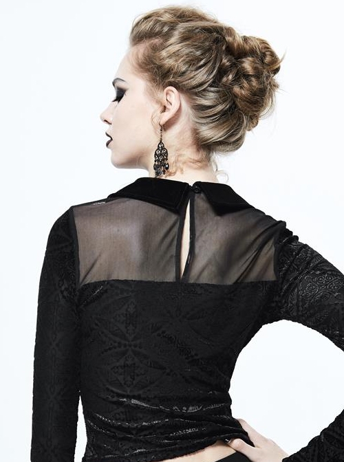 Black Gothic Vintage Women' Short Shirt