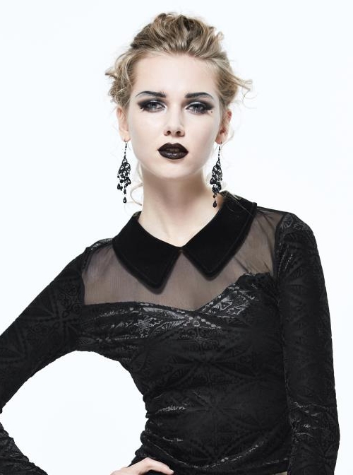 Black Gothic Vintage Women' Short Shirt