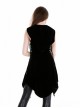 Gothic Black Uniform Style Womens Hooded Long Vest