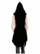 Gothic Black Uniform Style Womens Hooded Long Vest