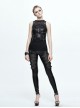 Black PU Pocket Top Short Gothic Womens Vest