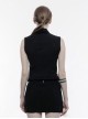 Gothic Black Military Uniform Women's Sleeveless Vest