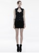 Gothic Black Military Uniform Women's Sleeveless Vest