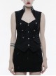 Gothic Black Military Uniform Women's Sleeveless Vest