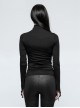 Gothic Prethoracic Hollow-Out Black Women's Long Sleeves T-shirt