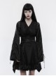 Japanese Style Black Jacquard Women's Gothic Kimono Top