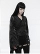 Japanese Style Black Jacquard Women's Gothic Kimono Top