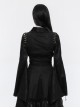Japanese Style Black Jacquard Women's Gothic Kimono Top