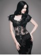 Gothic Black Floral Lace Corset Sexy Top
