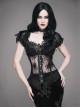Gothic Black Floral Lace Corset Sexy Top