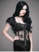 Gothic Black Floral Lace Corset Sexy Top