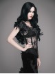 Gothic Black Floral Lace Corset Sexy Top