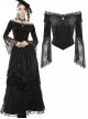 Victorian Elegant Gothic Black Lace Velvet Splicing Top