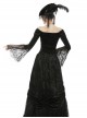 Victorian Elegant Gothic Black Lace Velvet Splicing Top