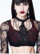 Gothic Sexy Black Lace Women's Super Short Openwork Sunscreen Long Sleeve Shirt