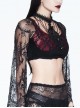 Gothic Sexy Black Lace Women's Super Short Openwork Sunscreen Long Sleeve Shirt