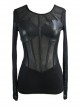 Gothic Black Punk Slim perspective Sexy Long Sleeve T-Shirt