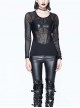 Gothic Black Punk Slim perspective Sexy Long Sleeve T-Shirt