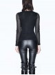 Gothic Black Punk Slim perspective Sexy Long Sleeve T-Shirt