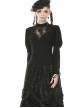 Gothic Sexy Black Hollow Out Rose Embroidery Long Sleeve T-shirt