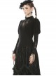 Gothic Sexy Black Hollow Out Rose Embroidery Long Sleeve T-shirt