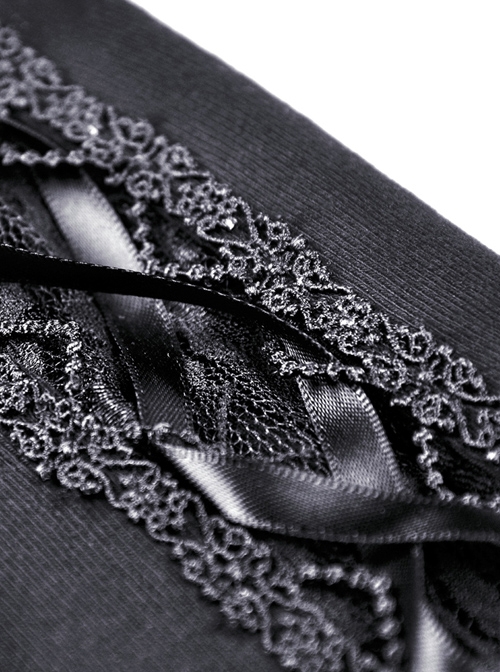 Gothic Sexy Black Hollow Out Rose Embroidery Long Sleeve T-shirt