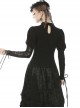 Gothic Sexy Black Hollow Out Rose Embroidery Long Sleeve T-shirt