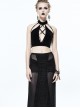 Gothic Black Backless Sexy Solid Color Vest