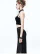 Gothic Black Backless Sexy Solid Color Vest