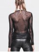 Gothic Black Perspective Sexy Round-collar Slim Punk Long Sleeve T-shirt