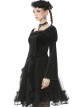Retro Palace Gothic Embroidery Black Long Sleeve Top