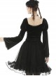 Retro Palace Gothic Embroidery Black Long Sleeve Top