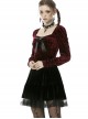 Gorgeous Wine Red Velvet Bowknot Long Sleeve Top