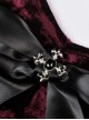 Gorgeous Wine Red Velvet Bowknot Long Sleeve Top