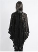 Steampunk Gothic Stand Collar Black Lace Women's Shawl