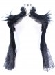 Palace Style Gothic Black Lace Feather Stand Collar Lotus Leaf Sleeve Super Short Shawl