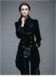 Steampunk Gothic Panne Velvet Medium Length Women's Tuxedo