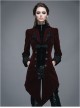 Steampunk Gothic Panne Velvet Medium Length Women's Tuxedo