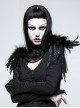 Palace Style Black Feather Leather Gothic Shoulder Knot