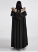 Wool Collar Black Gorgeous Gothic Long Womens Cloak