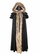Wool Collar Black Gorgeous Gothic Long Womens Cloak