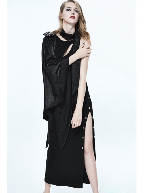 Gothic Rivet Black Punk Shawl